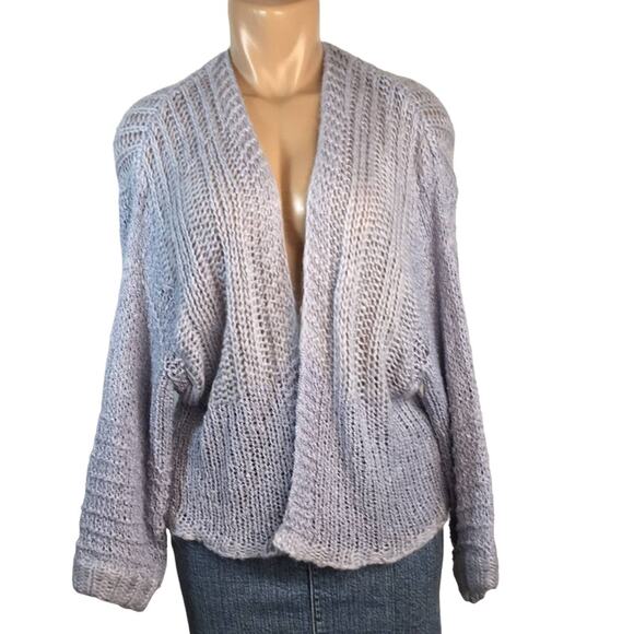 Wild Fable Lavender Open Front Fuzzy Cardigan Sweater‎ Size Medium - Picture 2 of 11